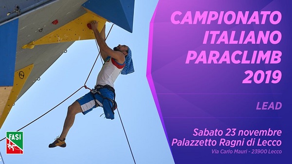 Domani a Lecco i campionati italiani di Paraclimb 2019