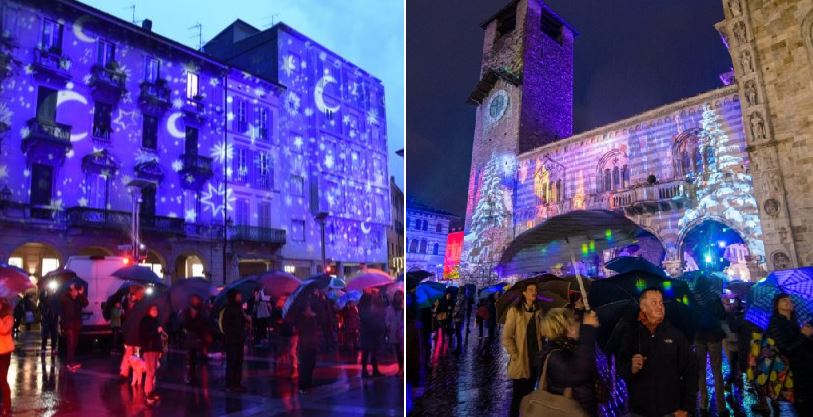 Le luminarie natalizie accendono la rivalità tra Lecco e Como FOTO e VIDEO