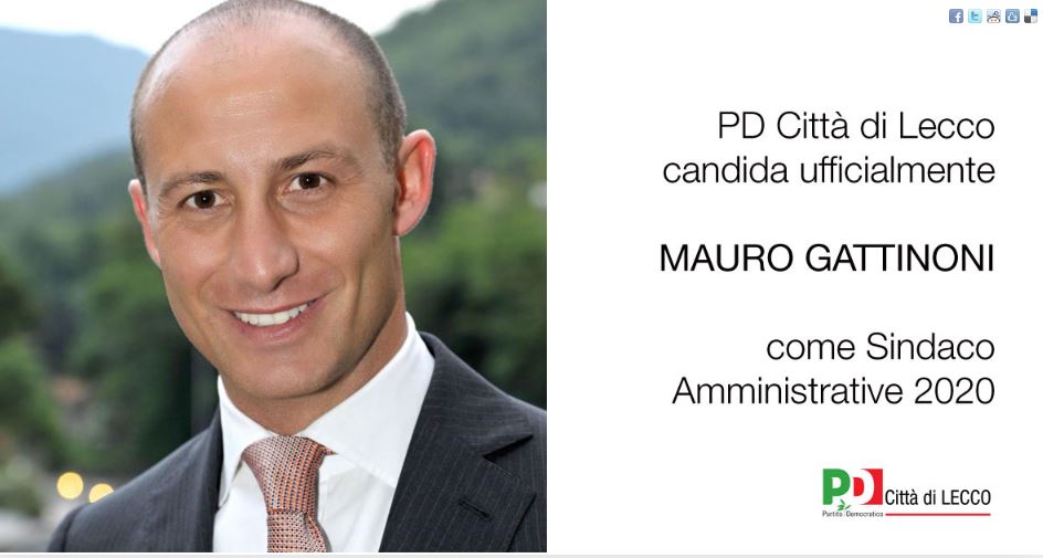 Elezioni Lecco 2020: il Pd candida ufficialmente Mauro Gattinoni