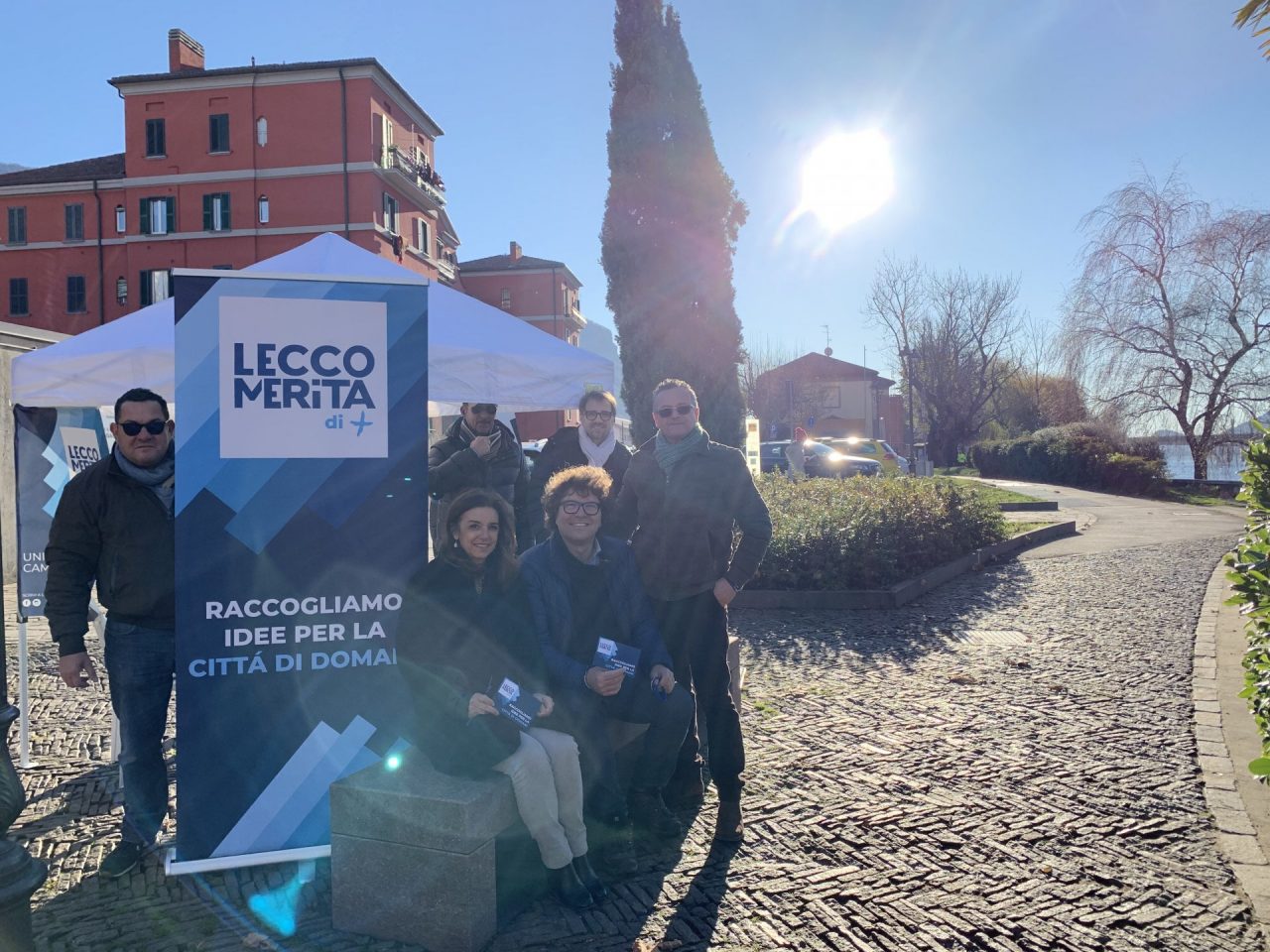 Elezioni Lecco 2020: secondo gazebo di “Lecco merita di più” in piazza Era