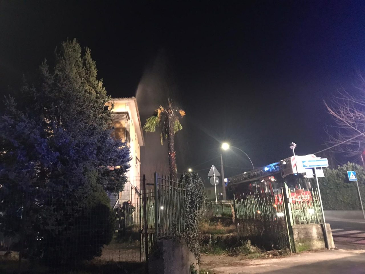 Petardo incendia palma a Villa d’Adda FOTO