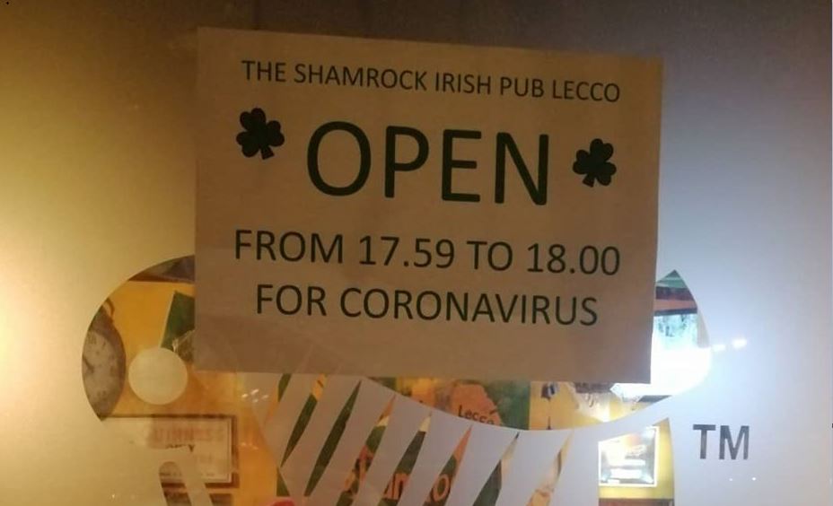 Coronavirus: pub aperto per 1 minuto. “Non chiuderemo dopo 2183 giorni consecutivi”