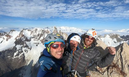 I Mattei ripetono in arrampicata libera la via del 40esimo dei Ragni all'Aguja Poincenot FOTO