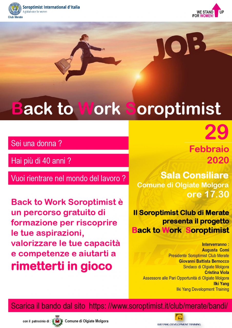 Soroptimist Club Merate presenta il progetto Back to Work Soroptimist