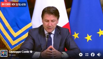 Emergenza Coronavirus: chiuse in tutta Italia le attività produttive non indispensabili  IL VIDEO ANNUNCIO DEL PREMIER