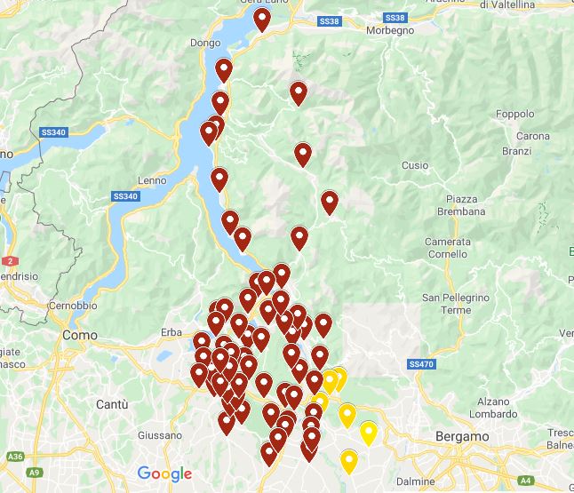Coronavirus:  466 positivi nel Lecchese. Gallera: “I numeri sono quelli di una battaglia” I DATI E LA MAPPA AGGIORNATA