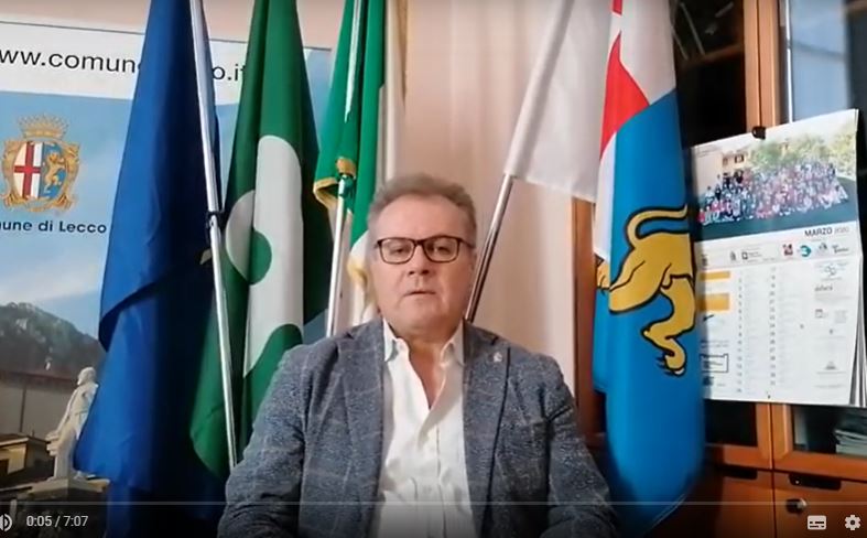 Coronavirus: “Situazione drammatica. Stiamo a casa” VIDEOMESSAGGIO DEL SINDACO DI LECCO