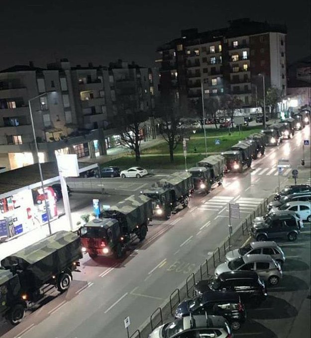 Coronavirus: la colonna di bare a Bergamo tra rabbia e dolore VIDEO