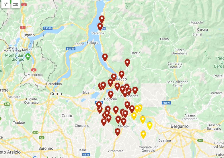 Coronavirus: i casi a Lecco e in provincia COMUNE PER COMUNE