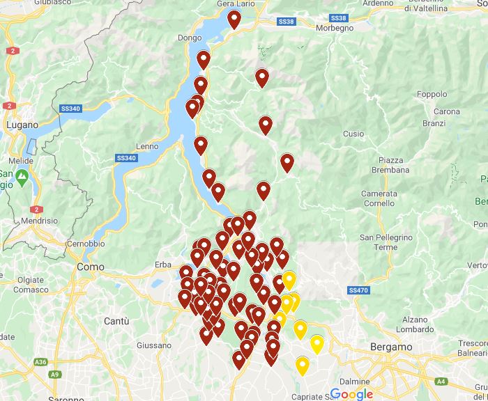 Coronavirus: i casi nella nostra provincia da inizio pandemia COMUNE PER COMUNE
