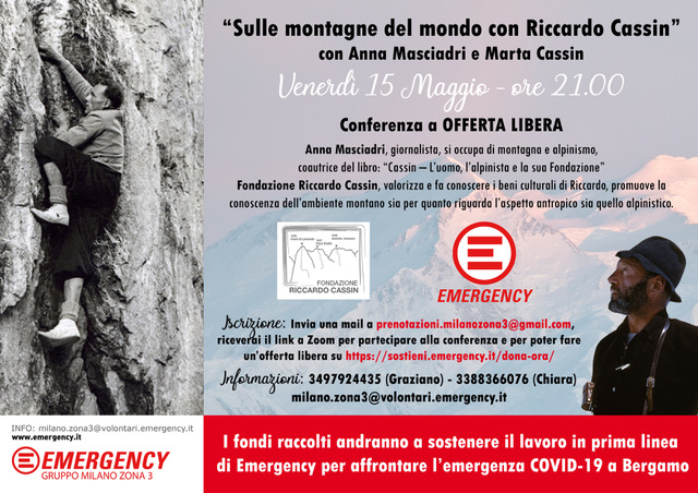 Fondazione Cassin e Emergency insieme per raccogliere fondi per l’emergenza Covid-19