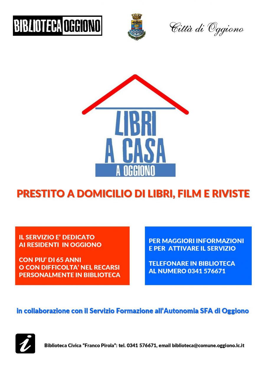 Biblioteca di Oggiono: prestito a domicilio di libri, film e riviste