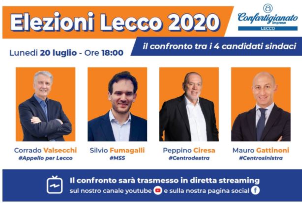 Elezioni Lecco 2020: stasera primo confronto tra i quattro candidati SEGUI QUI LA DIRETTA VIDEO