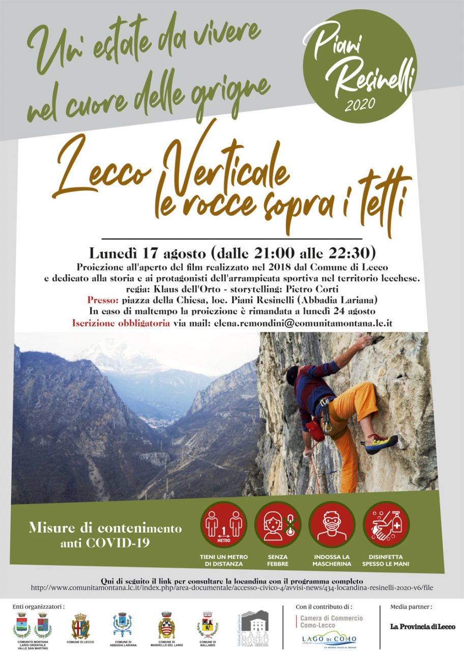 Lunedì 17 agosto cinema in piazza ai Piani dei Resinelli