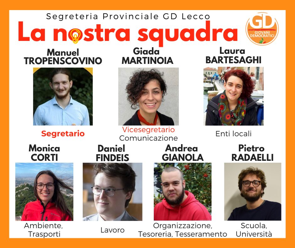 Segreteria rinnovata per i Giovani Democratici della provincia di Lecco