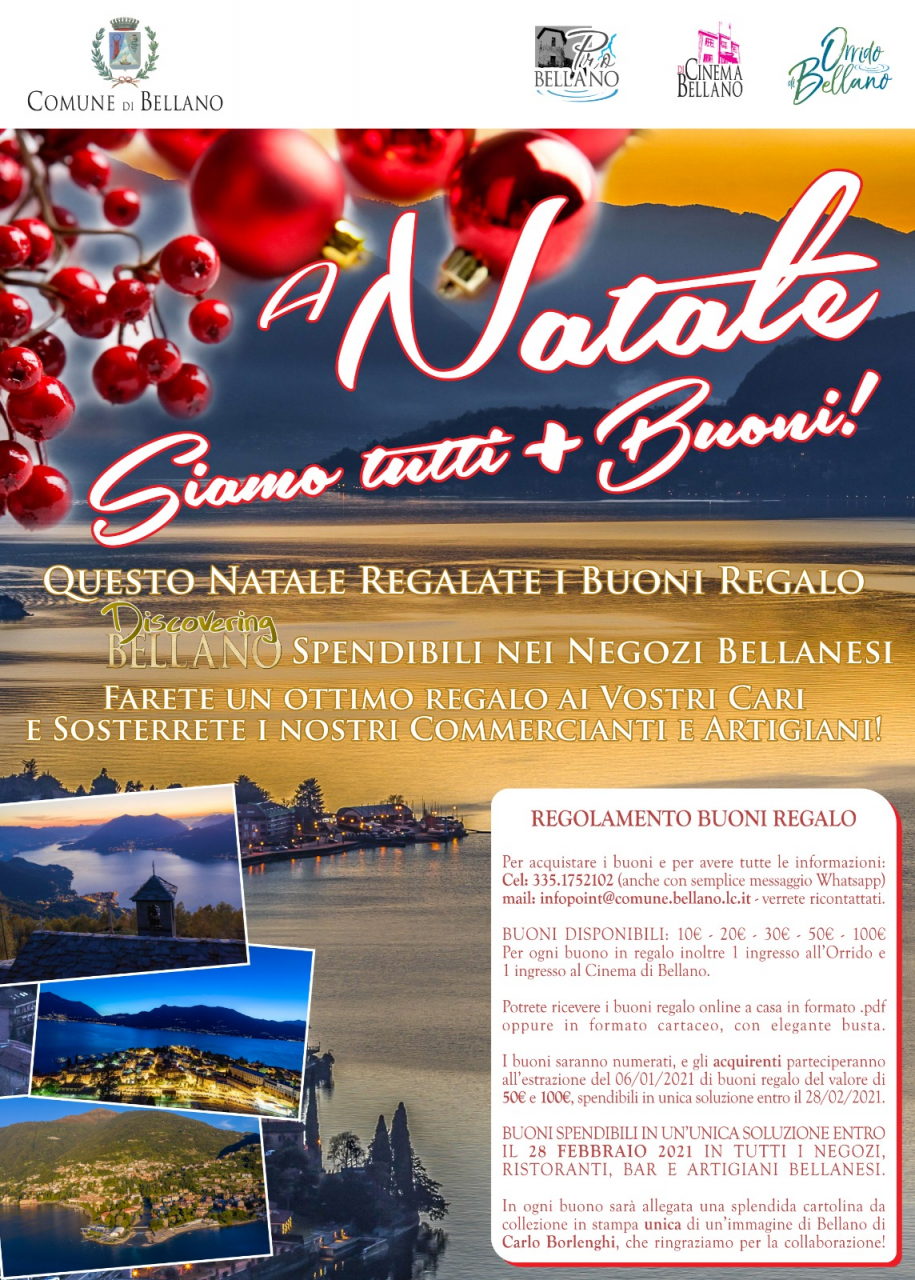 A Natale regala un buono nei negozi, bar e ristoranti bellanesi