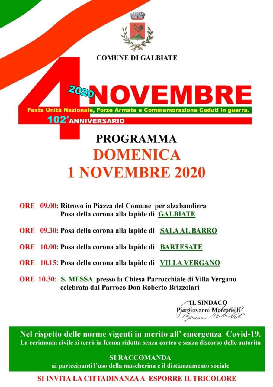 4 novembre, il sindaco Montanelli: “Non possiamo esimerci dal ricordare questa data”
