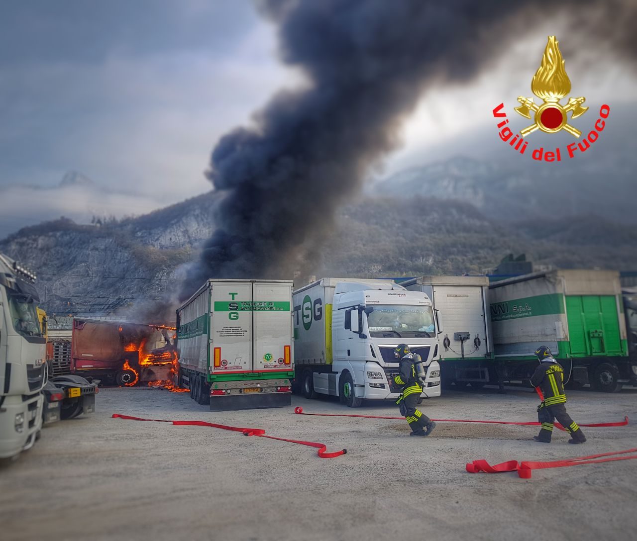 Maxi intervento dei Vigili del Fuoco al Bione FOTO