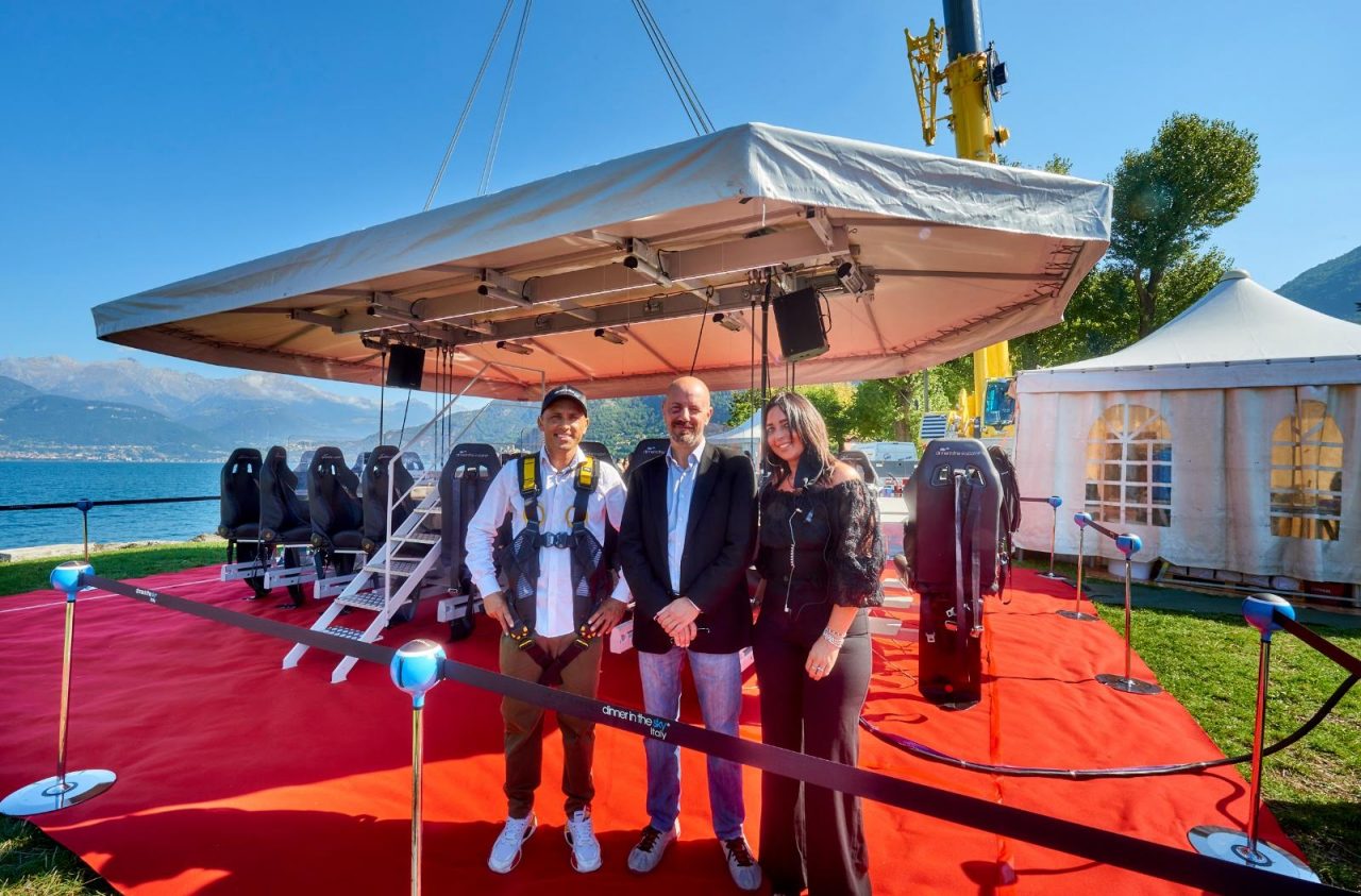 “Dinner in the Sky” fa il bis: si torna a mangiare ad alta quota sul Lago