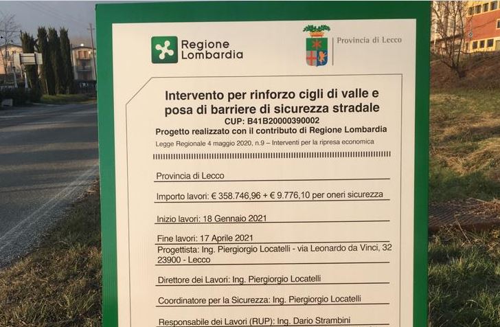 Strade e scuole in provincia di Lecco: al via lavori per oltre 2 milioni di euro