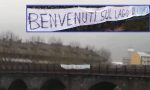 Febbre derby: blitz dei "cugini comaschi" che appendono uno striscione sul Ponte Vecchio