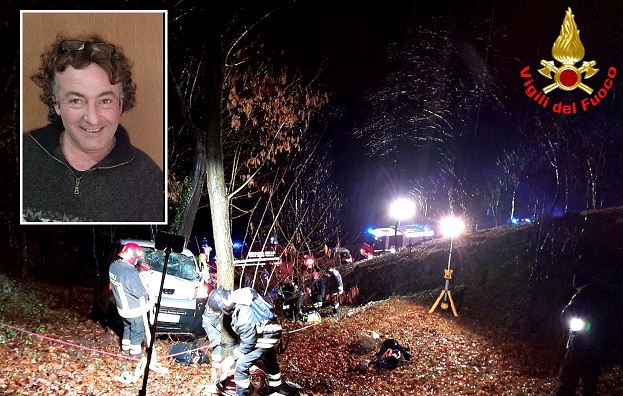 Nella scarpata con il furgone: mercoledì l’ultimo saluto Flavio Mazzoleni