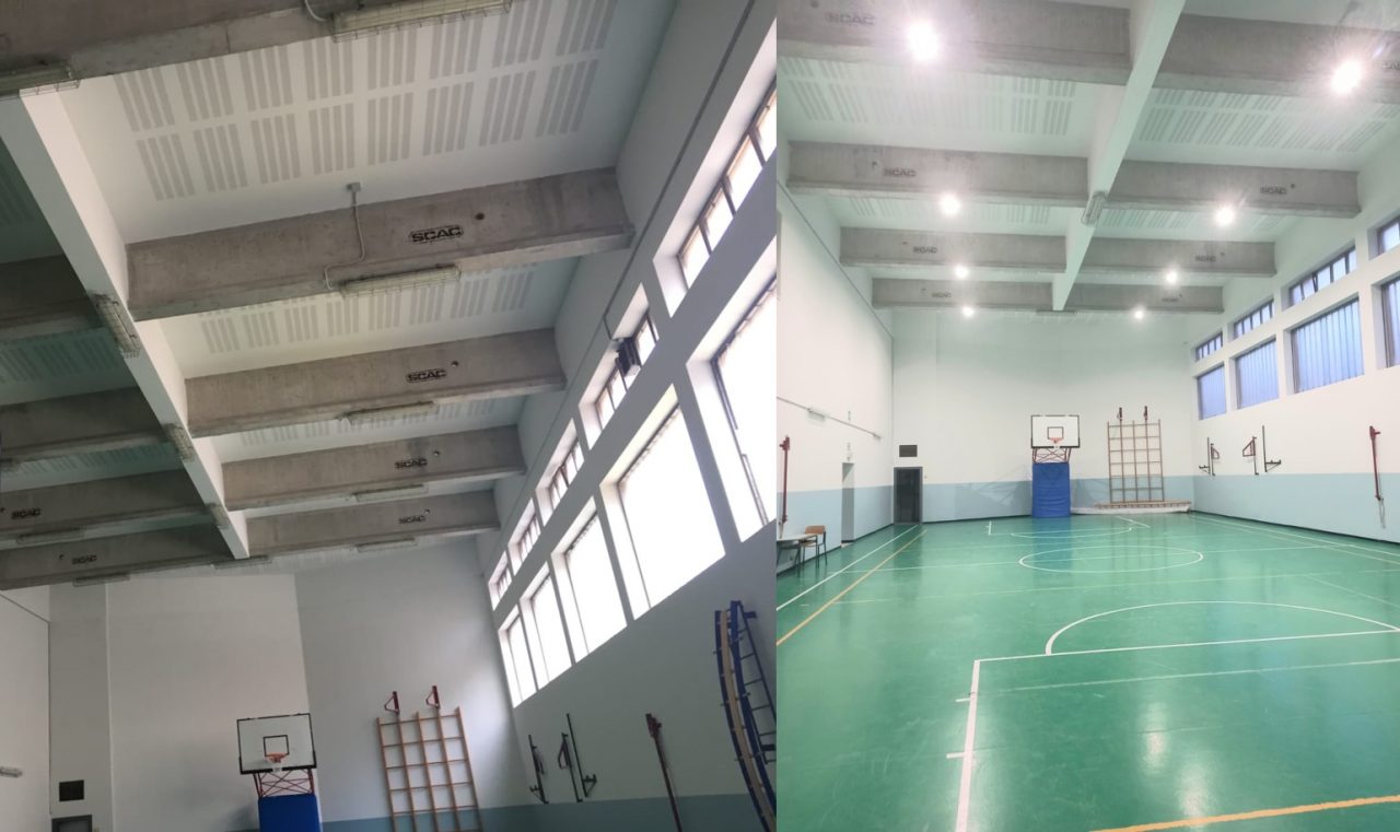 Nuova illuminazione per alcune palestre scolastiche cittadine