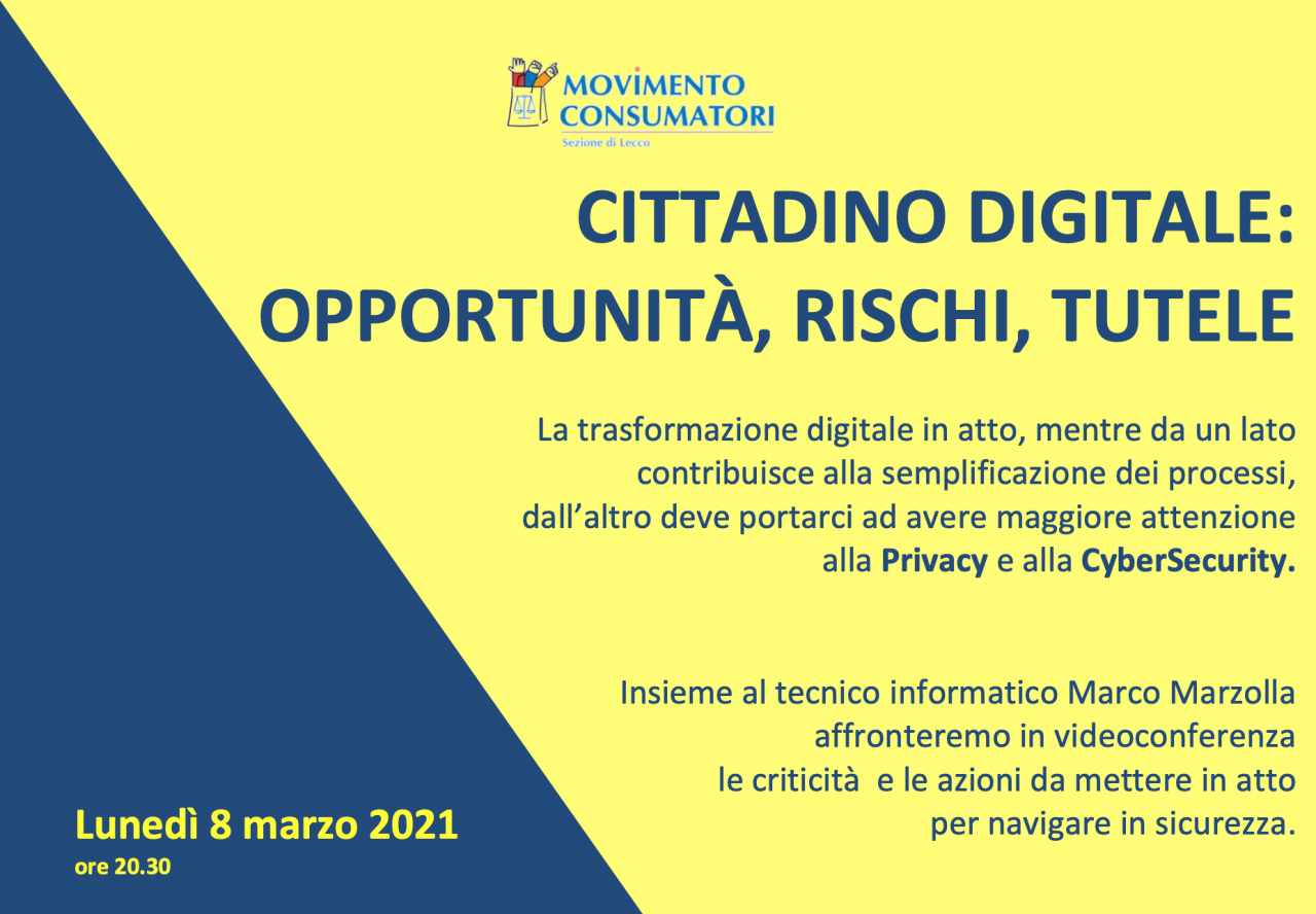 Come diventare “cittadini digitali”, lo spiega un webinar di Movimento Consumatori