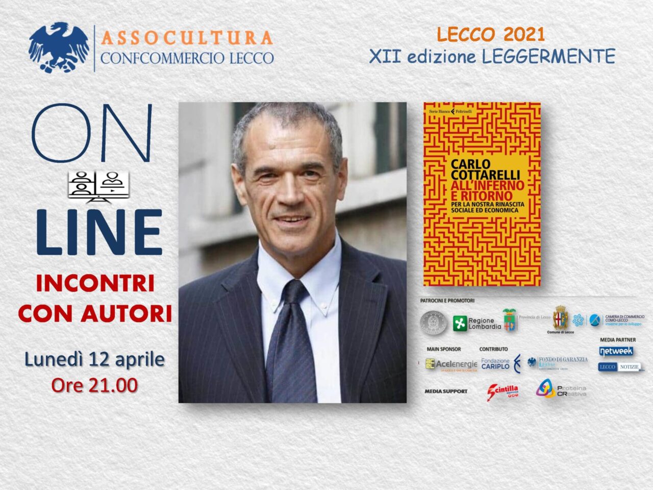Leggermente 2021: sabato 10 appuntamento con Petrosino, lunedì 12 spazio a Cottarelli