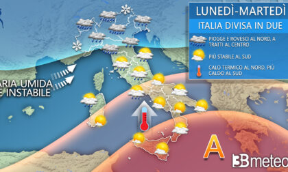 L'Italia si spacca in due: piogge e temporali al Centronord, caldo al Sud | METEO