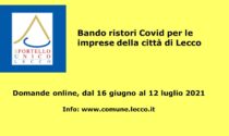 Crisi Covid: pronto il bando ristori del Comune di Lecco, domande dal 16 giugno