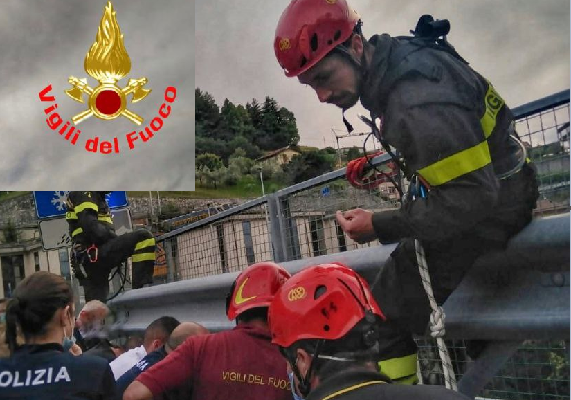 Dopo l’incidente stradale tenta di togliersi la vita gettandosi da un viadotto della ss36: salvato da Vigili del Fuoco e Polizia
