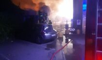 Lecco, incendio di un container alle Meridiane FOTO