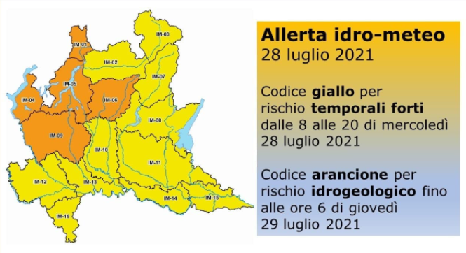 Sul Lecchese ancora allerta per rischio idrogeologico e temporali forti fino a domani
