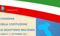 Molteno, sabato 11 settembre la consegna delle Costituzioni ai neo diciottenni