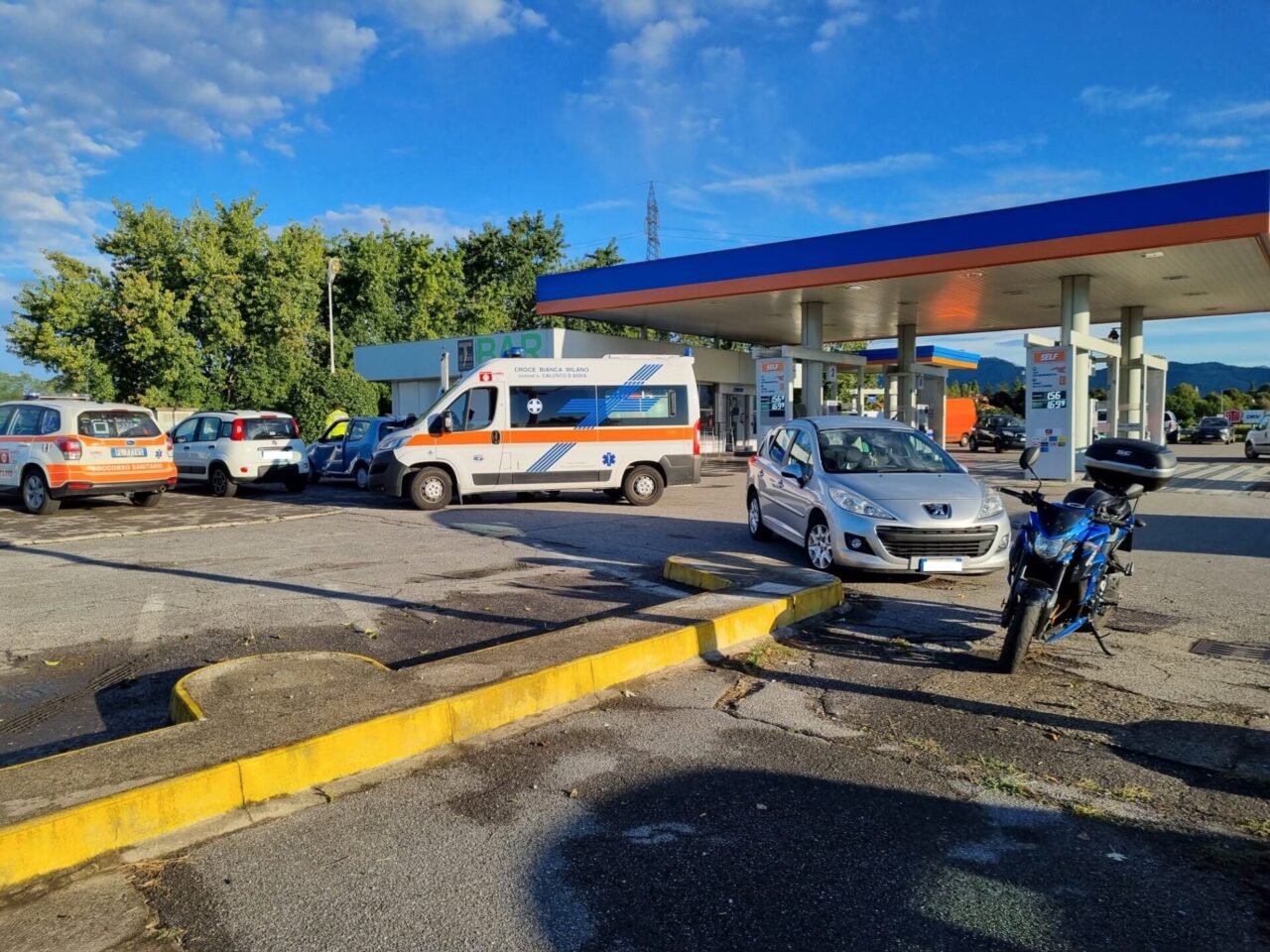 Scontro auto moto sulla Provinciale
