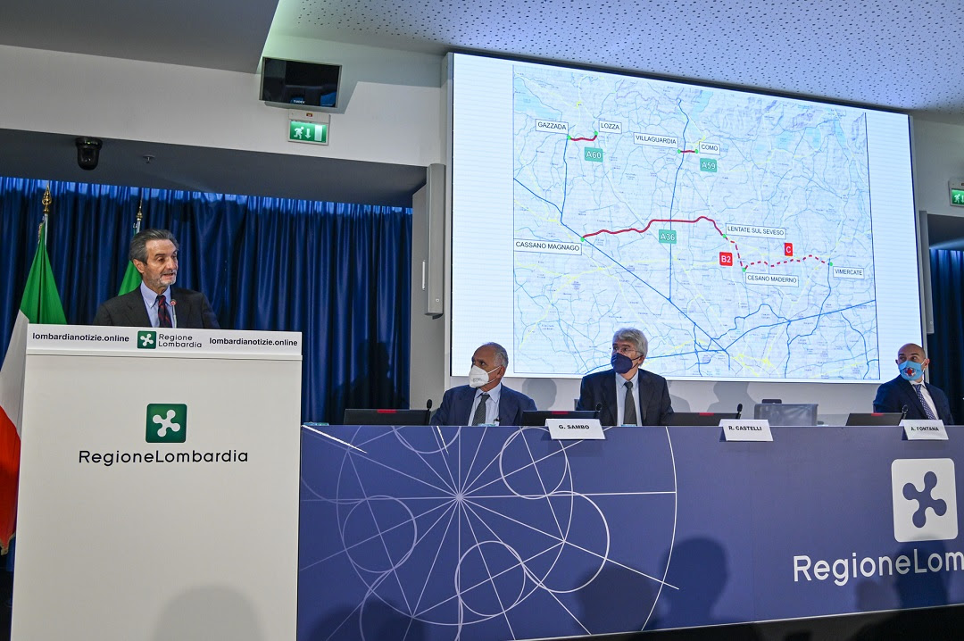 Pedemontana: presentato il progetto di completamento. Castelli: “Un grande risultato”