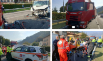 Frontale sulla provinciale tra un furgone e un camion, coinvolta anche un'auto: traffico in tilt