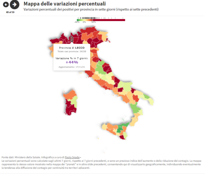 Covid: a Lecco l’incidenza sale sopra la soglia dei 50 casi