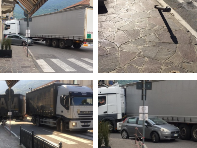 Paura camion: pedoni e terrazzi a rischio, tutte le foto dei disastri