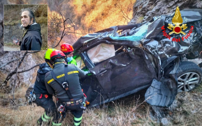 Auto nella scarpata: recuperato il corpo senza vita di Raffaele Cirone