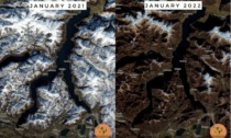 Le Prealpi attorno al Lago di Como oggi e un anno fa: neve dove sei?