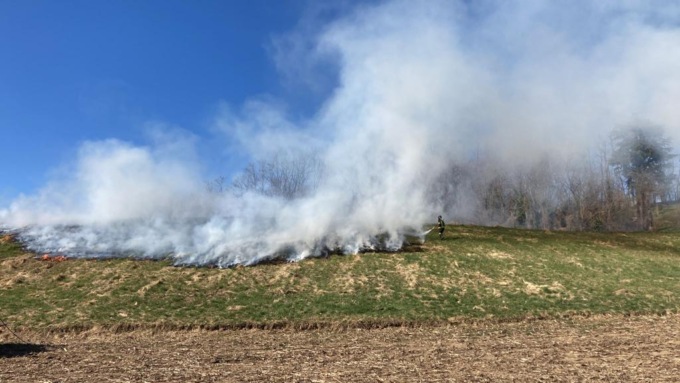 incendio nel parco adda nord
