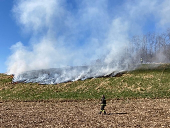 incendio nel parco adda nord