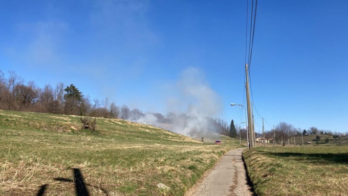 incendio nel parco adda nord
