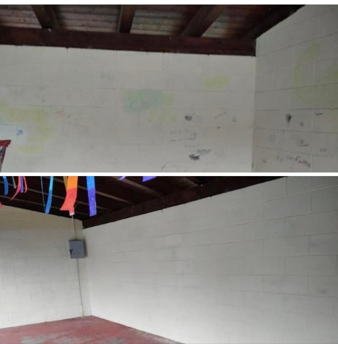 Papà scopre e denuncia il figlio baby vandalo, lui ripittura la parete danneggiata