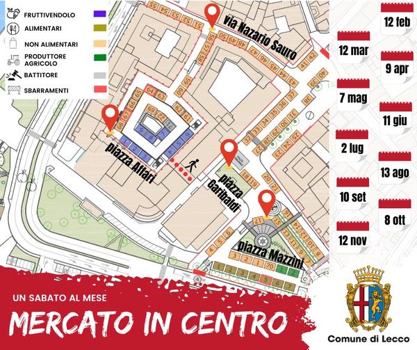 Domani torna il mercato in centro