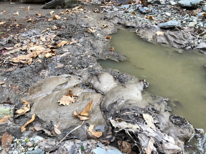 Sversamento maleodorante nel torrente