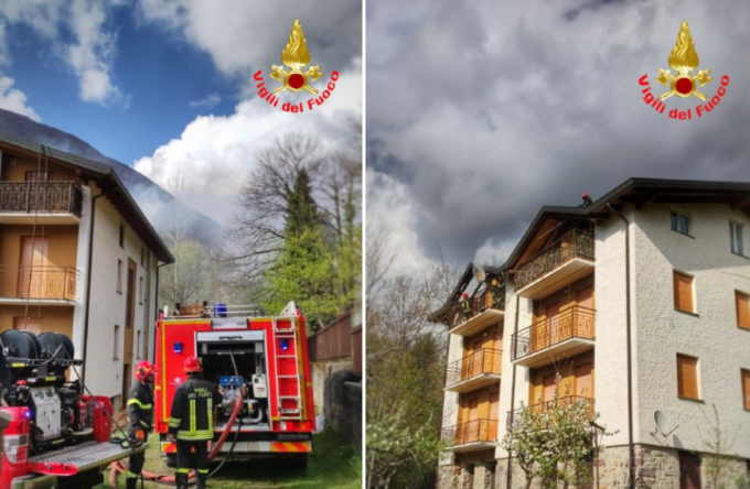Ancora un incendio: a fuoco il tetto di un palazzo di tre piani