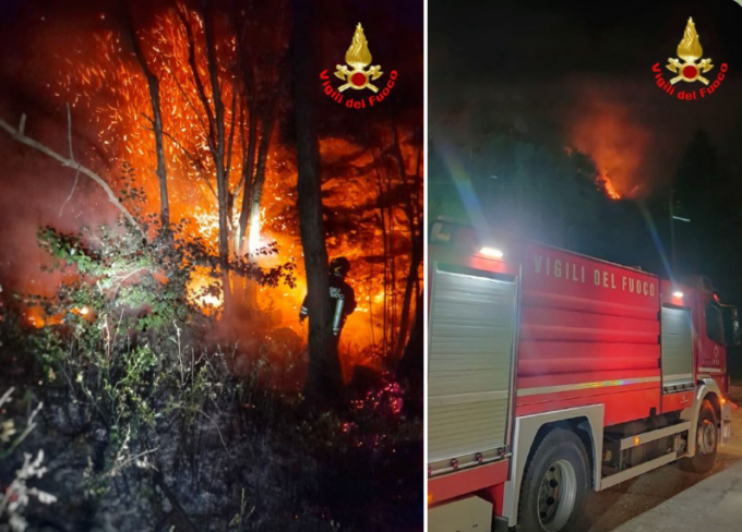 Incendio di Olgiasca: per il quinto giorno si lotta contro le fiamme